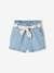 Paperbag Shorts with Belt for Babies BLUE LIGHT WASCHED 