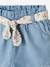 Paperbag Shorts with Belt for Babies BLUE LIGHT WASCHED 