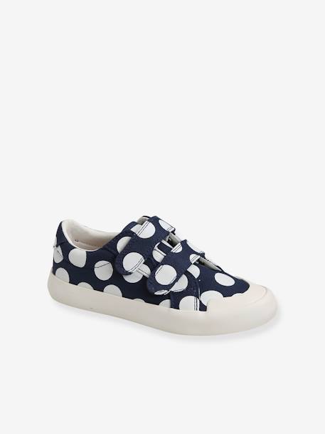 Fabric Trainers with Touch Fasteners, for Girls BLUE DARK ALL OVER PRINTED 