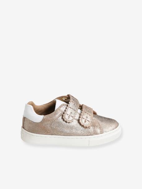 Touch-Fastening Leather Trainers for Girls, Designed for Autonomy bronze+YELLOW LIGHT METALLIZED 