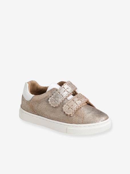 Touch-Fastening Leather Trainers for Girls, Designed for Autonomy bronze+YELLOW LIGHT METALLIZED 