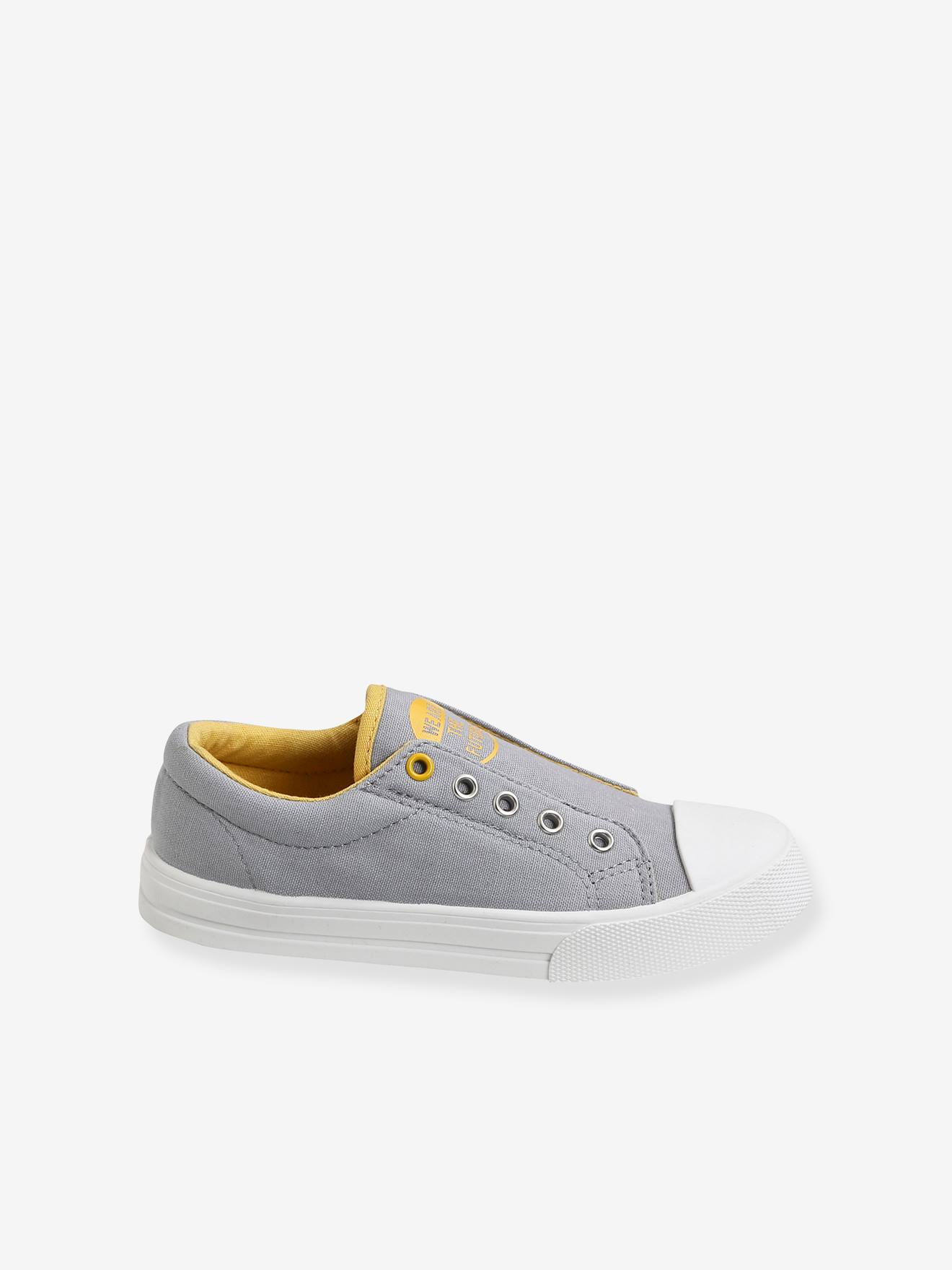 Grey canvas outlet pumps