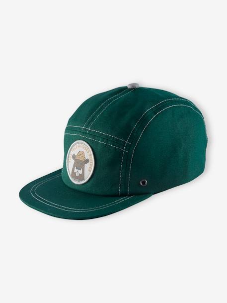 Hut Cap for Boys GREEN DARK SOLID WITH DESIGN 