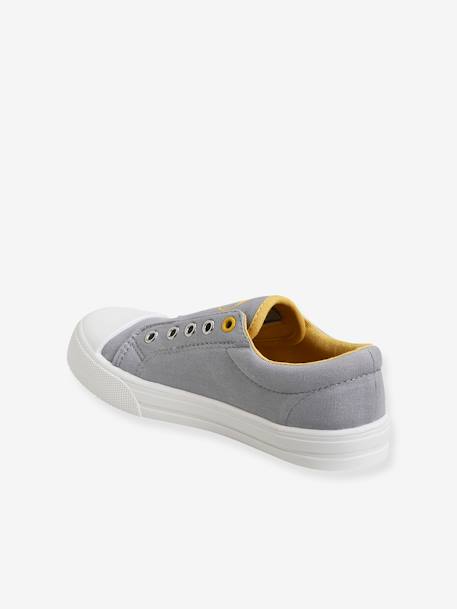 Elasticated Canvas Trainers for Boys Blue+Green/Print+GREY LIGHT SOLID 