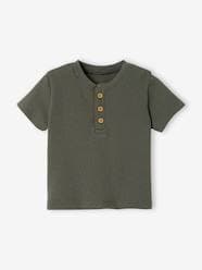 Baby-T-shirts & Roll Neck T-Shirts-Honeycomb Grandad-Style T-Shirt for Babies