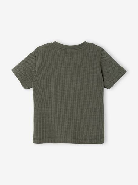 Honeycomb Grandad-Style T-Shirt for Babies camel+GREEN MEDIUM SOLID 