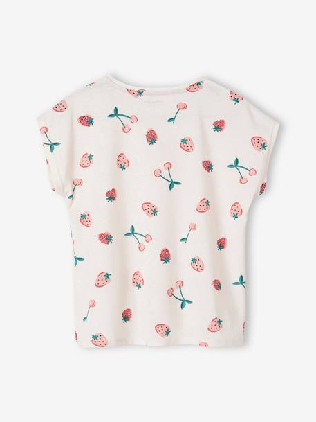 Printed T-Shirt for Girls ecru+khaki+navy blue+PINK MEDIUM ALL OVER PRINTED+vanilla 