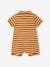 Baby Boys' Beach Playsuit with Polo Shirt Collar BROWN MEDIUM STRIPED+Dark Blue Stripes 