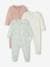 Pack of 3 Sleepsuits in Jersey Knit for Babies WHITE LIGHT TWO COLOR/MULTICOL 