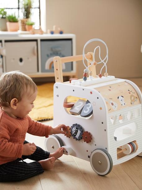 Push Walker Activity Cube with Brakes in FSC® Wood Multi 