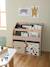 Storage Unit with 2 Cubbyholes + Bookcase, School GREEN DARK SOLID+PINK MEDIUM SOLID+White 