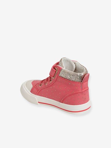 High Top Trainers For Baby Girls Pink Medium Solid With Desig Shoes Vertbaudet