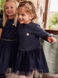 Girls-Dresses-Dual Fabric Dress for Girls, Christmas Special