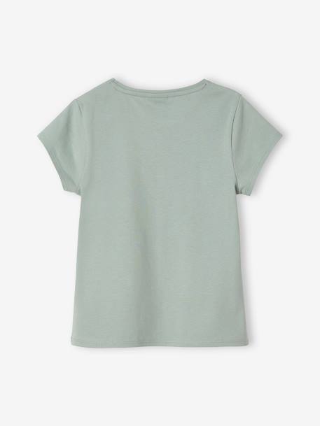 Spirit® T-shirt, Short Sleeves, for Girls GREEN MEDIUM SOLID WITH DESIG 