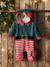 Velour 'Father Christmas' Jumpsuit, Unisex, for Babies Dark Red 