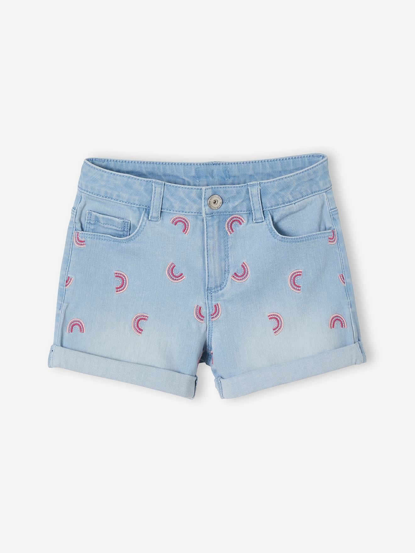 Girls in short denim sales shorts