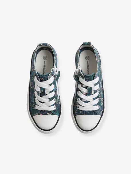 Trainers in Fancy Fabric, for Girls GREEN DARK ALL OVER PRINTED+printed white 