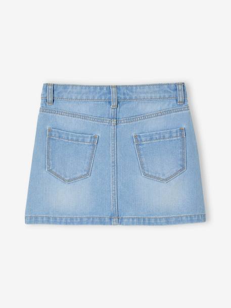 A-line Denim Skirt, for Girls BLUE DARK WASCHED+BLUE MEDIUM WASCHED 