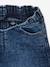 Bermuda Shorts in Denim Effect Fleece, for Boys BLACK DARK SOLID+BLUE DARK WASCHED 