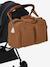 Changing Bag with Several Pockets, in Cotton Gauze, Family L BROWN LIGHT SOLID 