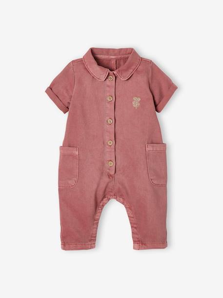 Short Sleeve Jumpsuit for Babies PURPLE DARK SOLID 