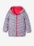 Reversible Lightweight Padded Jacket with Padding in Recycled Polyester, for Girls 6306+GREY DARK ALL OVER PRINTED+night blue+PINK BRIGHT ALL OVER PRINTED 