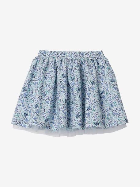 Special Occasion Floral Skirt for Girls ecru+WHITE LIGHT ALL OVER PRINTED 