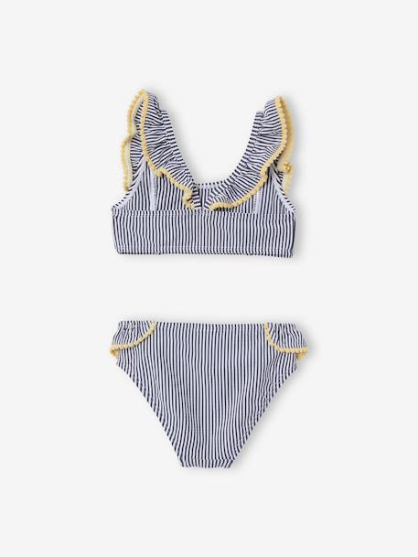 Striped Bikini for Girls BLUE DARK STRIPED 