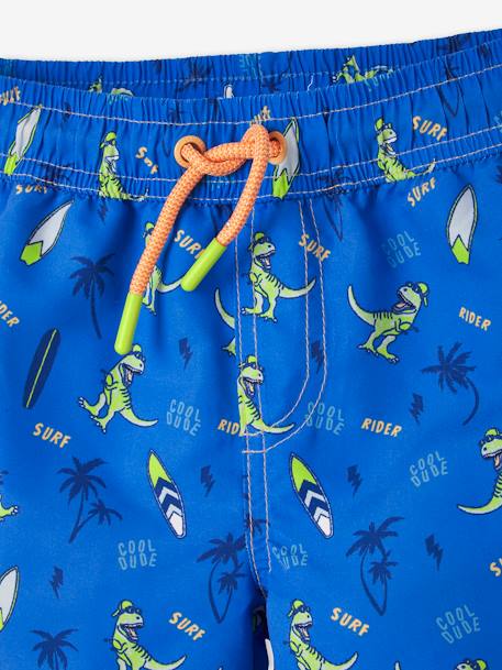 Swim Shorts with Printed Dinos, for Boys BLUE DARK ALL OVER PRINTED 