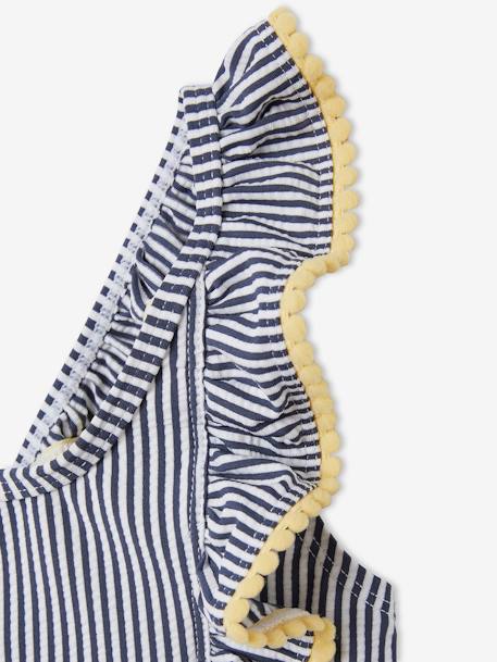 Striped Bikini for Girls BLUE DARK STRIPED 