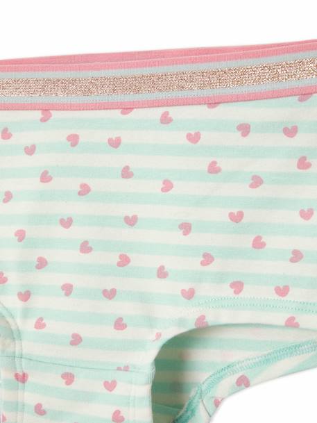 Pack of 5 Shorties for Girls BLUE LIGHT ALL OVER PRINTED 