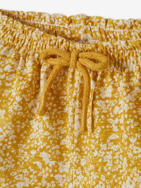 Jersey Knit Shorts, for Baby Girls White/Print+YELLOW MEDIUM ALL OVER PRINTED 