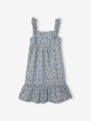 Girls-Dresses-Long Dress with Ruffled Straps for Girls