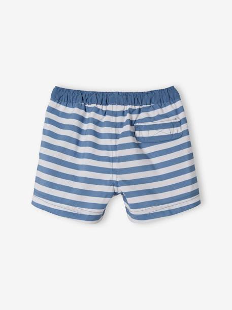 Surf Swim Shorts for Babies BLUE MEDIUM STRIPED 