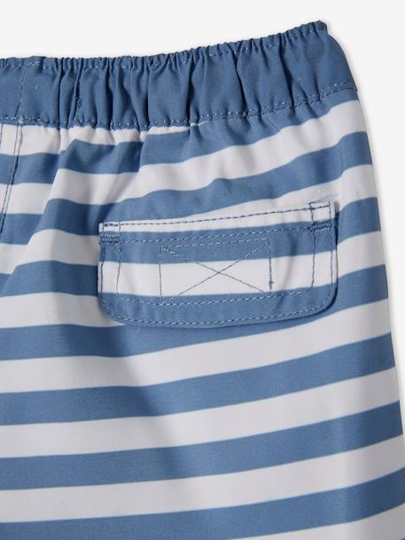 Surf Swim Shorts for Babies BLUE MEDIUM STRIPED 