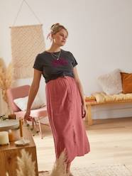 -Long Skirt in Cotton Gauze for Maternity