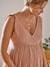 Short Cotton Gauze Dress, Maternity & Nursing Special PINK LIGHT SOLID 