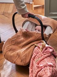 Nursery-Pushchairs & Accessories-Pushchair & Carry Cot Blankets-Knitted Footmuff with Polar Fleece Lining, for Car Seat