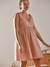 Short Cotton Gauze Dress, Maternity & Nursing Special PINK LIGHT SOLID 