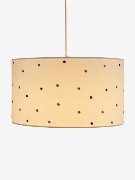 Hanging Lampshade with Embroidered Dots BEIGE LIGHT SOLID WITH DESIGN 