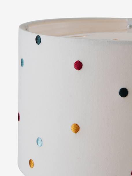 Bedside Lamp with Embroidered Dots BEIGE LIGHT SOLID WITH DESIGN 