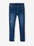 Embroidered Denim-Effect Treggings in Fleece for Girls BLUE MEDIUM SOLID WITH DESIGN+double stone 