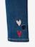 Embroidered Denim-Effect Treggings in Fleece for Girls BLUE MEDIUM SOLID WITH DESIGN+double stone 