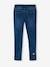 Embroidered Denim-Effect Treggings in Fleece for Girls BLUE MEDIUM SOLID WITH DESIGN+double stone 