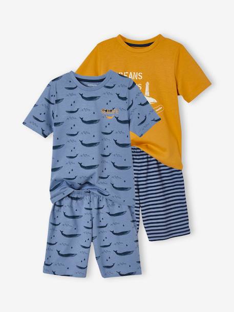 Pack of 2 Whale Pyjamas for Boys YELLOW MEDIUM SOLID WTH DESIGN 