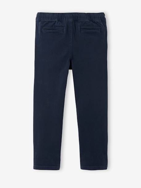 Chino Trousers, Easy to Slip On, for Boys BLUE DARK SOLID WITH DESIGN+GREEN MEDIUM SOLID WITH DESIG 