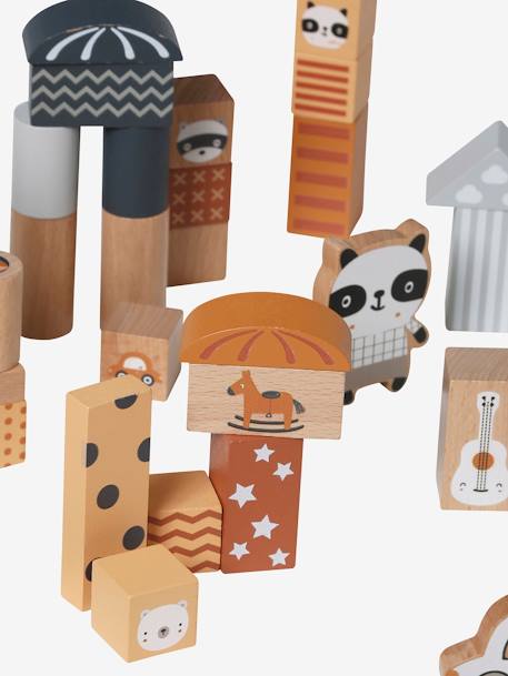 Cute Raccoon Multi-Construction Set in FSC® Wood GREY MEDIUM SOLID WITH DESIGN 