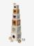 Cube Tower with Shape Sorter in FSC® Wood BEIGE MEDIUM SOLID WITH DECOR+Forest Friends+Forest Friends 