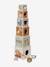 Cube Tower with Shape Sorter in FSC® Wood BEIGE MEDIUM SOLID WITH DECOR+Forest Friends+Forest Friends 