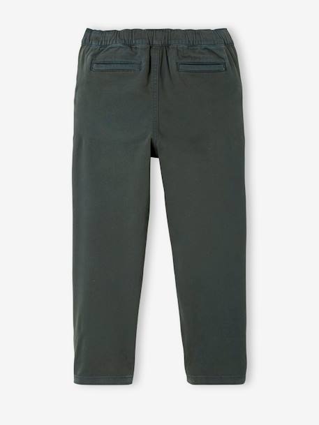 Chino Trousers, Easy to Slip On, for Boys BLUE DARK SOLID WITH DESIGN+GREEN MEDIUM SOLID WITH DESIG 